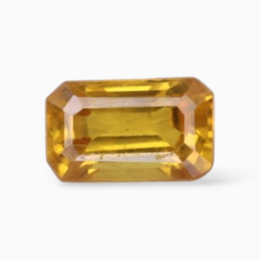 0.37 Carats in Emerald Cut Shape Yellow Sapphire Gemstone & 5x3mm Size