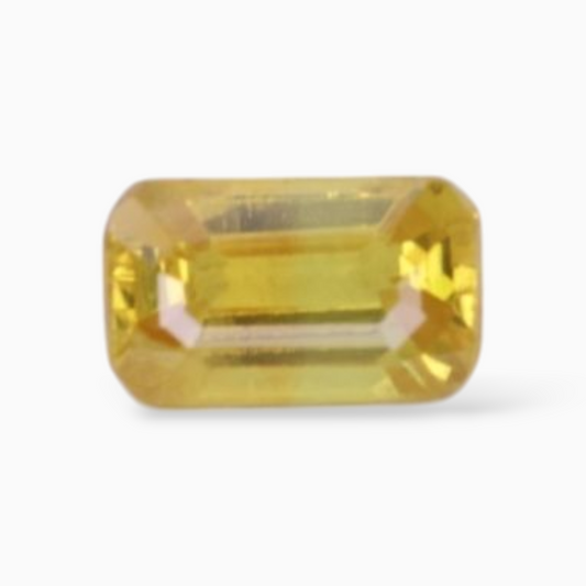 0.46 Carats in Emerald Cut Shape Yellow Sapphire Gemstone & 5.1x3mm Size