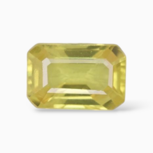 0.68 Carats Yellow Sapphire Stone Emerald Cut Shape & 6x4mm Size