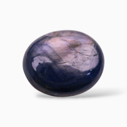11.38 Carats Star Blue Sapphire in Oval Cabochon Shape & 12.6x10.8mm Size