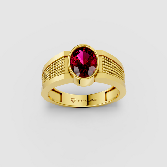 Eloise – 18K Solid Gold Oval-Cut Citrine Granulated Texture Ring