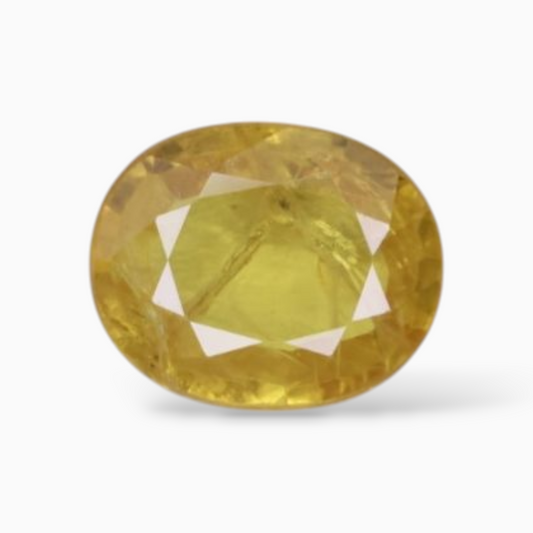 2.18 Carats Yellow Sapphire Stone Oval Shape & 9.2x7.5mmm Size