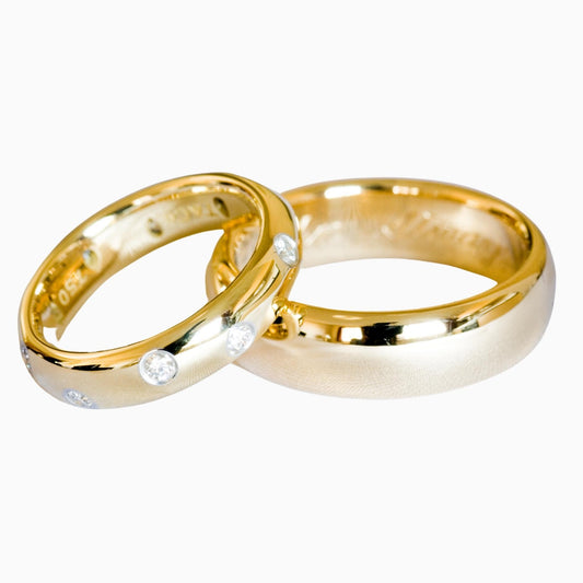 Pair of 18K Yellow Gold Ring with Moissanite | Beautiful Ring on Top (RING0053)