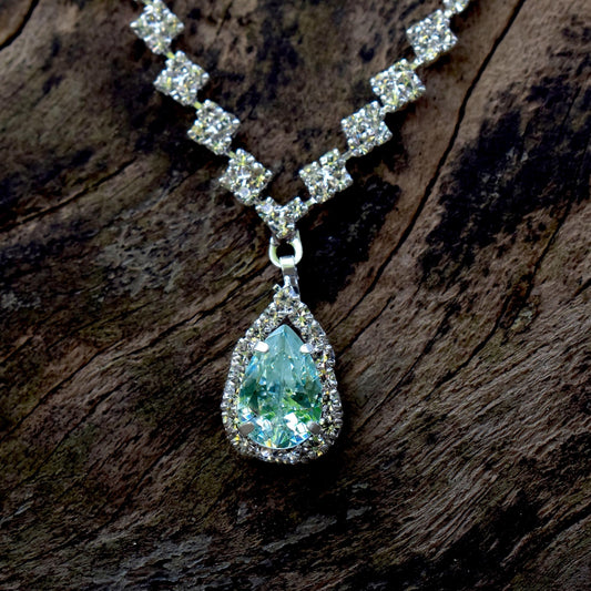 Aquamarine Pear Shape Stone Silver 925 Beautiful Pendant (PEN0115)