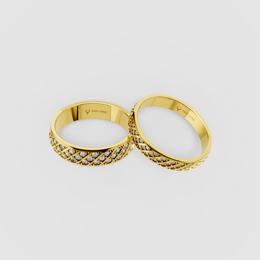 Sienna – 18K Gold Matching Couple's Engagement & Wedding Ring Set
