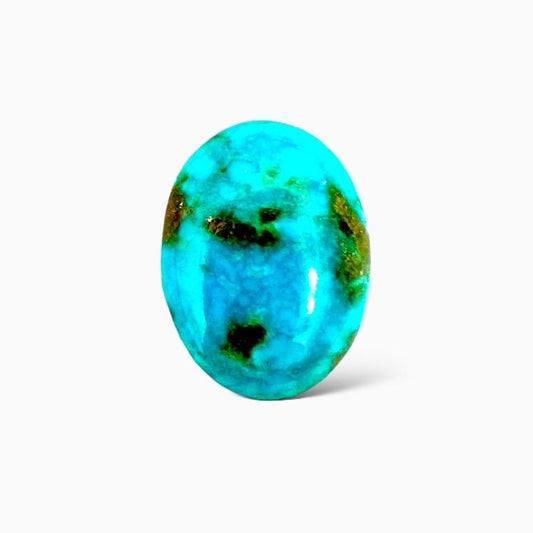 Natural Persian Turquoise 7.36 Carats Oval Cabochon Shape (15.5X11.5mm)