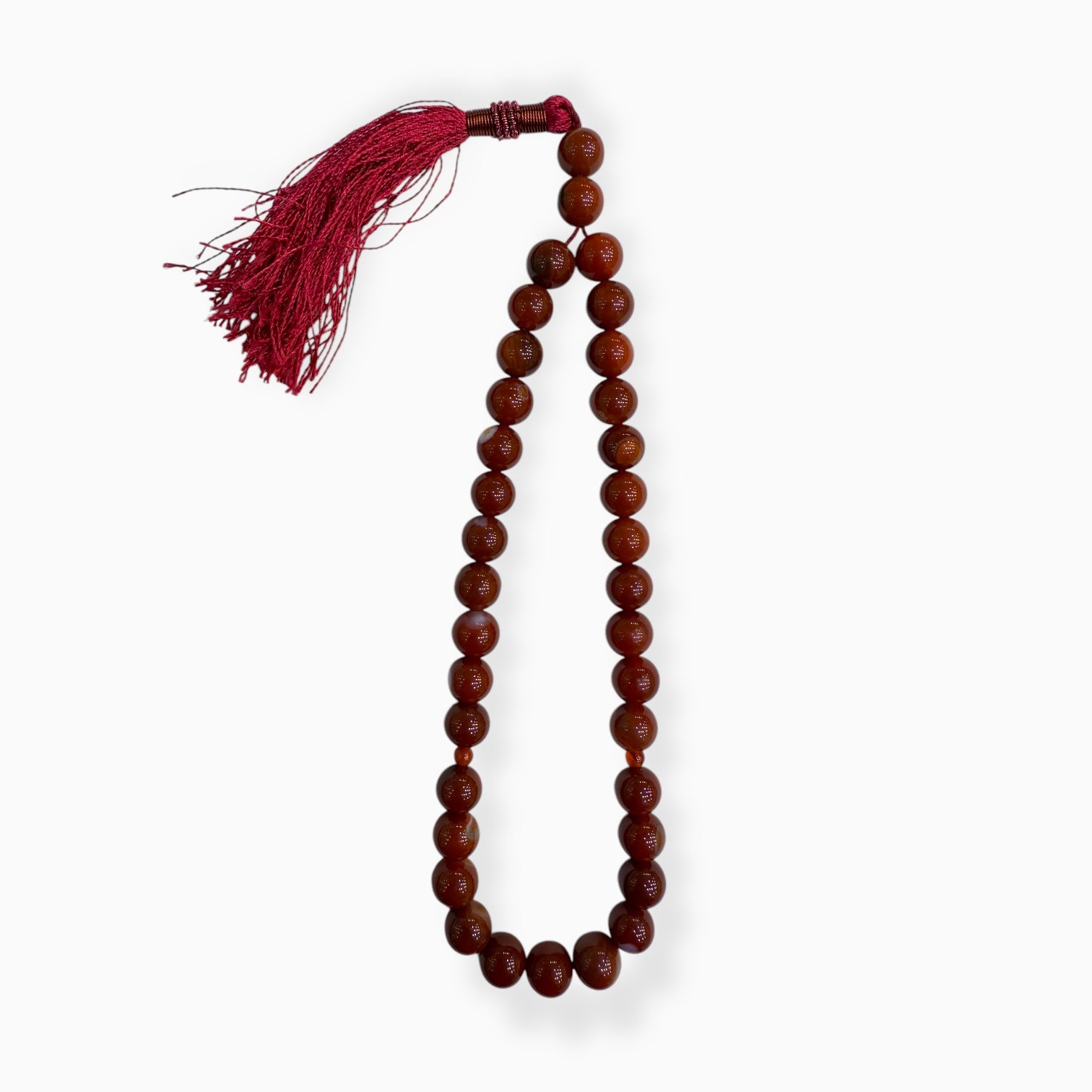 BaronHong Tasbih Di Preghiera Islamico - Rosario Musulmano Con 99 Perline In Agata Naturale Da 6mm, Con Iscrizioni Allah E Muhammad