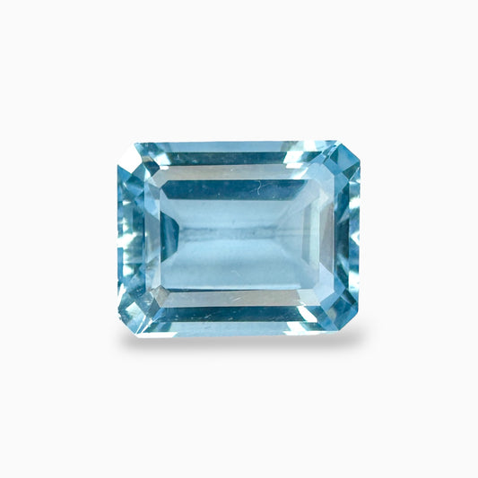 Natural Aquamarine Stone 4.54 Carats SteelBlue Color Emerald Cut Shape Size 11X9mm