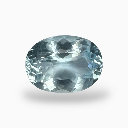 Natural Aquamarine Stone SteelBlue Color 4.42 Carats Oval Shape Size 13X9.5mm