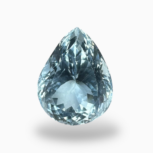 Natural Aquamarine Stone 8.81 Carats DeepSkyBlue Color Pear Shape Size 15.5X12mm