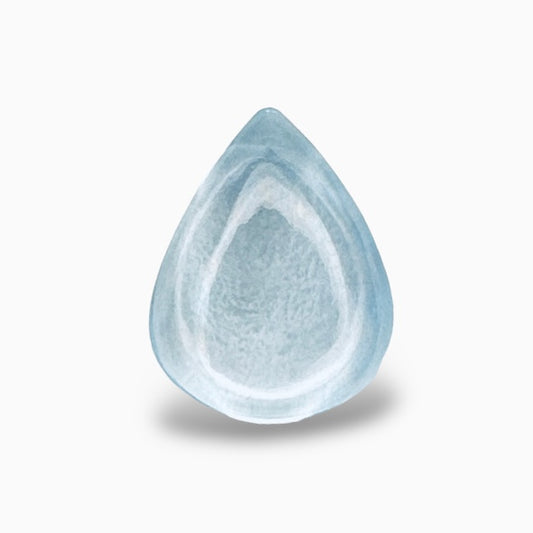 Natural Aquamarine Stone 1.58 Carats SkyBlue Color Pear Shape Cabochon Size 18X7.5mm