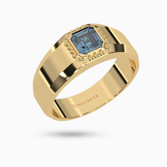 Aquamarine Ring Bizhan 18K Yellow Gold