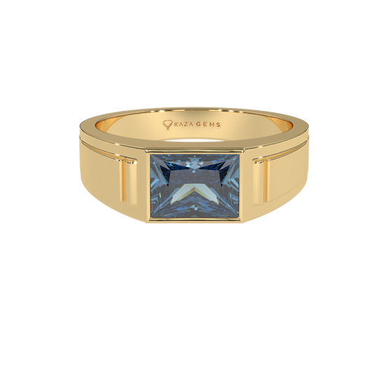 Aquamarine Ring  HAmed  18K Yellow Gold