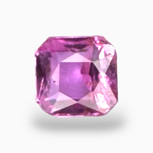 Asscher Cut Pink Sapphire 1.02 Carats 5.4 × 5.55 × 3.1 mm