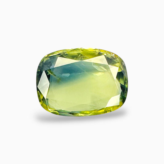 BI Color Sapphire Stone Cushion Cut 4.05 Carats -12x9 mm