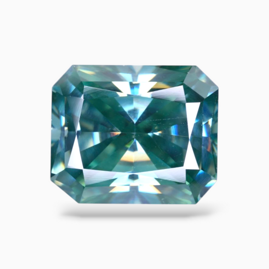 Blue Moissanite Radiant Cut 6.44 Carats 12x10mm