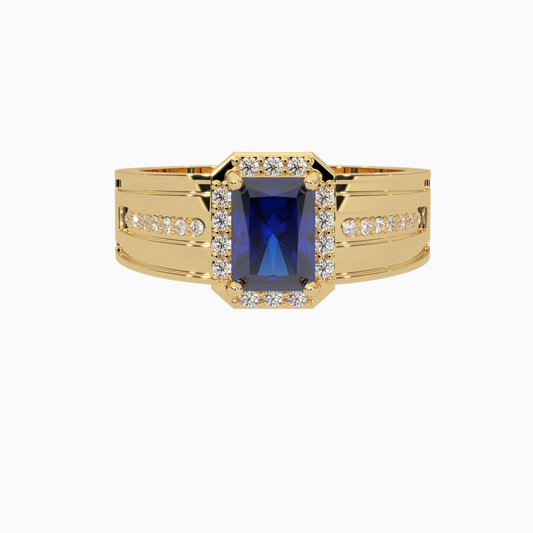 Blue Sapphire Ring  Afshin 18K Yellow Gold