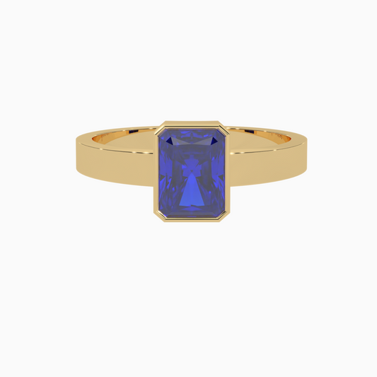 Blue Sapphire Ring  Amin 18K Yellow Gold