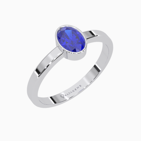 Blue Sapphire Ring Anoush Silver
