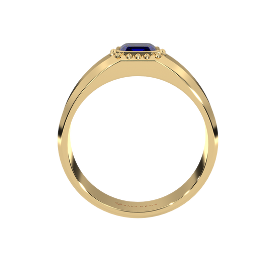 Blue Sapphire Ring  BamshAd 18K Yellow Gold