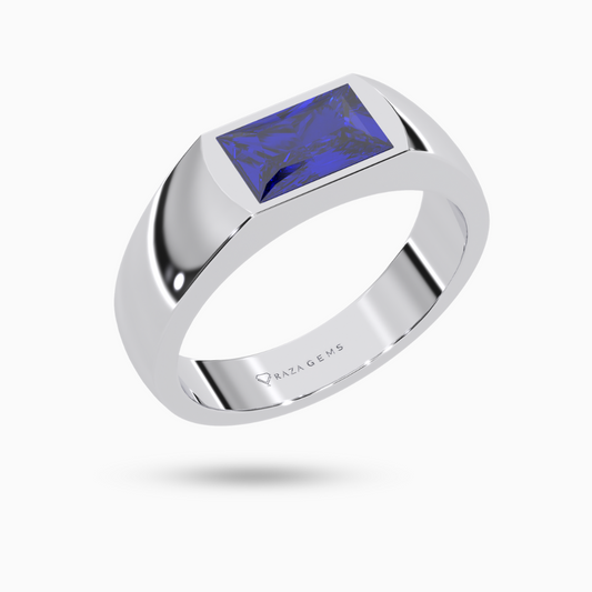 Blue Sapphire Ring Borzoo Silver