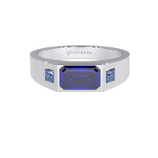 Blue Sapphire Ring FarshAd Silver