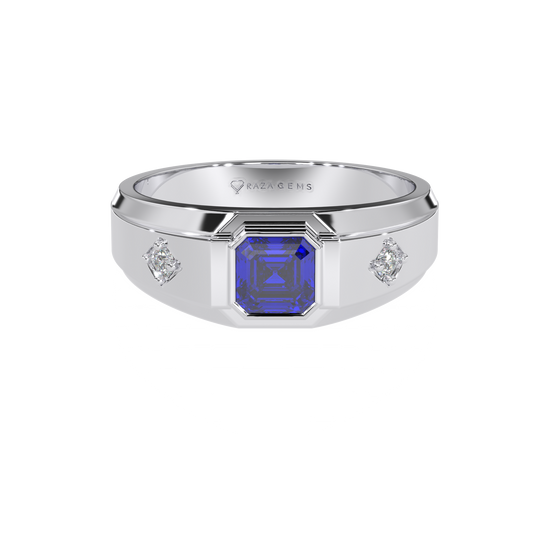 Blue Sapphire Ring HAfez Silver