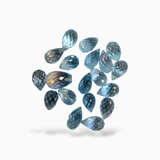Blue Topaz Stone Briolette With Drill For Jewellery From 1 - 5 Carats