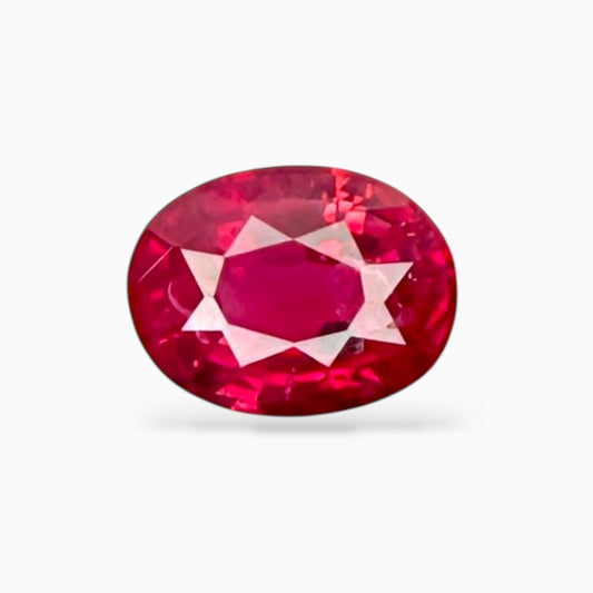 Burmise Ruby 1.84 Carats Oval Cut 8.54 x 6.49 x 3.69 mm Certified By IDL