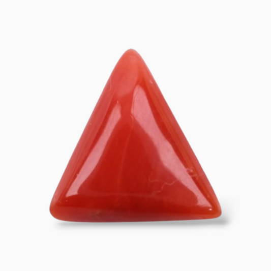 Best Quality Coral Stone For Sale 2.82 Carats Triangle Shape Size 11.1mm