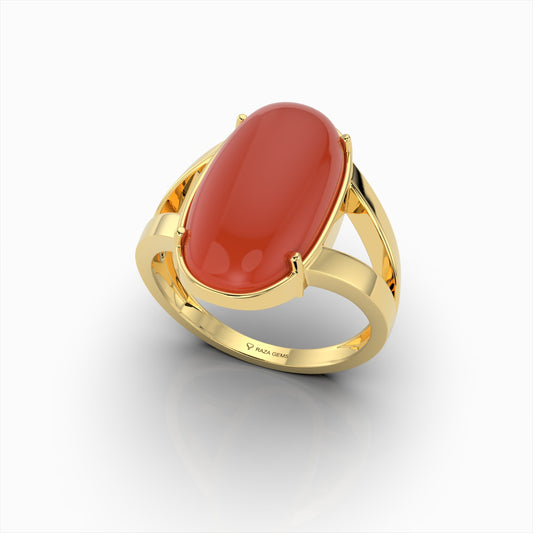 Natural Coral Ring in Capsule Shape - Alitzel