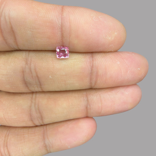 Cushion Cut Shape in Pink Sapphire Gemstone 0.59 Carats & 5.1 x 4.6 mm Size