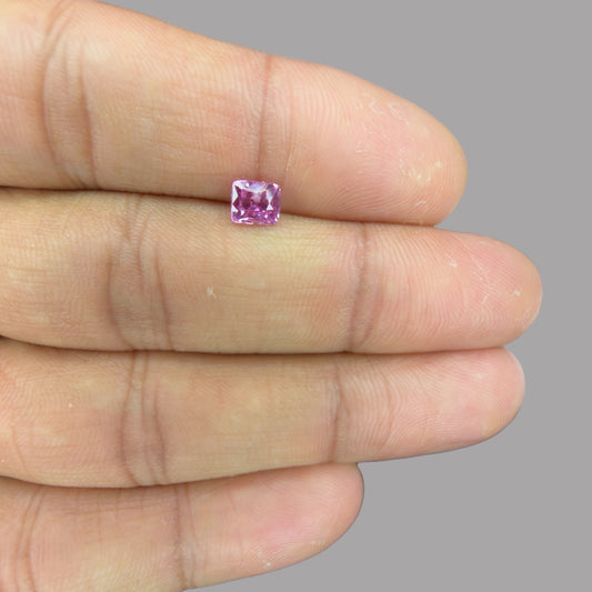 Cushion Cut Shape in Pink Sapphire Gemstone 0.80 Carats & 5.5 x 4.6 mm Size