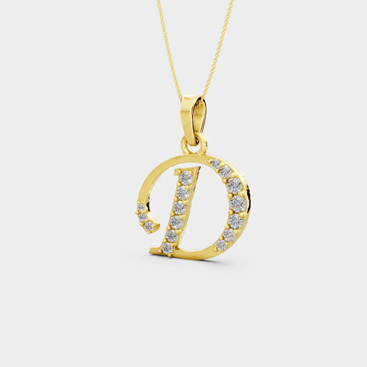 Gold D Necklace