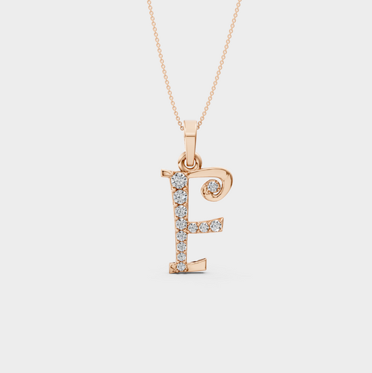 Gold F Pendant - Jianna