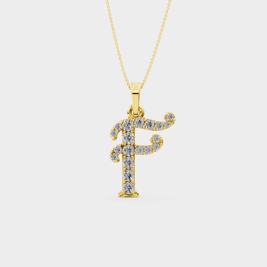 Gold F Initial Necklace - Harmoni