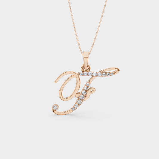 Letter F Necklace Gold - Zayla