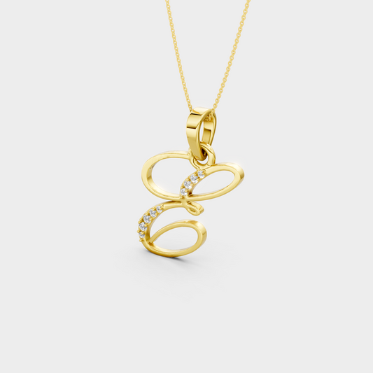 Diamond E Necklace