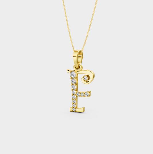 Gold F Pendant - Jianna