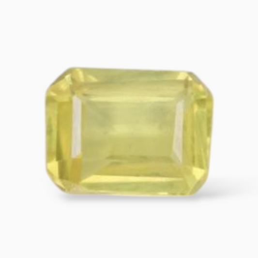 Emerald Cut Shape Yellow Sapphire Stone in 0.37 Carats & 4.2x3.1mm Size
