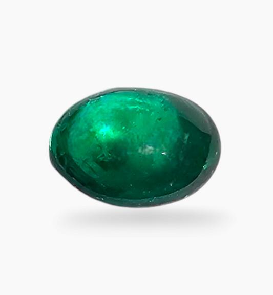 Natural Zambian Emerald Stone 1.46 Carat Oval Cabochon Shape Size 8.6x6.3mm