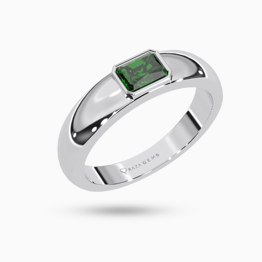 Emerald Ring EbrAhim Silver
