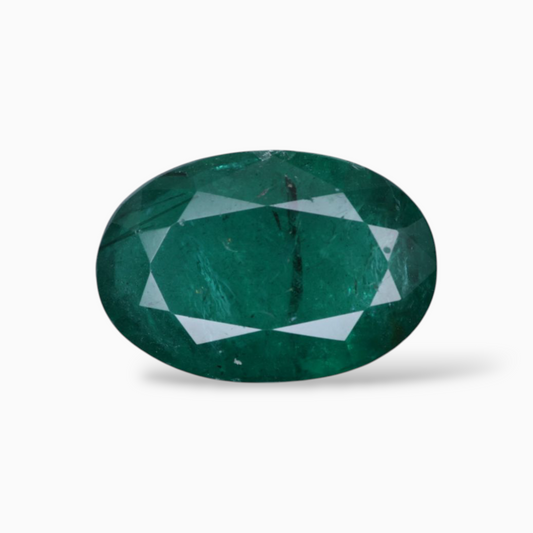 For Sale Real Emerald Stone Oval Shape 5.32 Carats 13.6x9.3mm Size