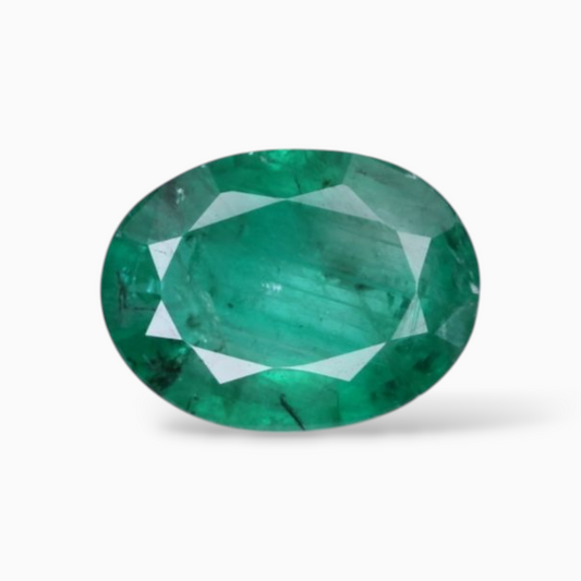 Natural Green Emerald Gemstone For Sale Oval Shape 2.13 Carats 10.6x8.8mm Size