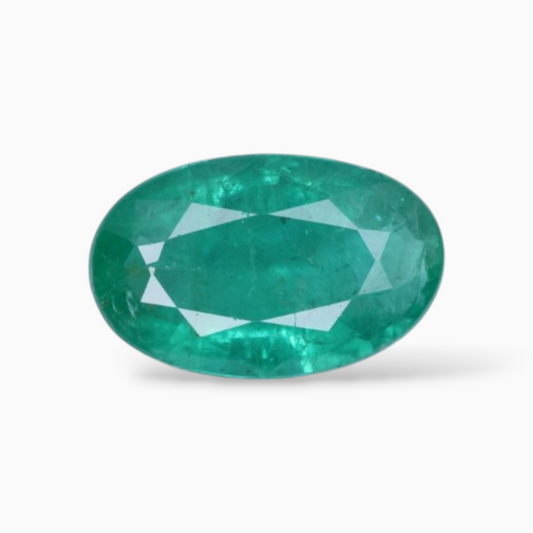 Buy Zambian Green Emerald Gemstone In Oval Shape 1.49 Carats 10.5x6.6mm Size