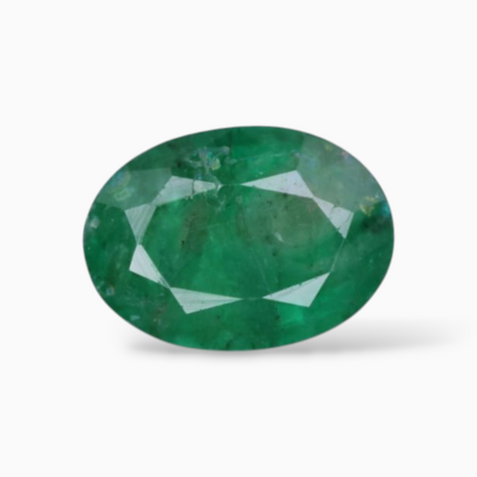 Natural Green Panna Gemstone For Sale Oval Shape 2.17 Carats 10.2x7.3mm Size