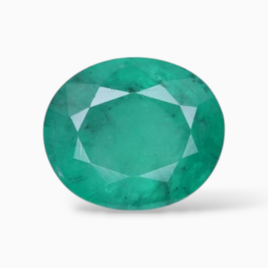 Green Emerald Stone In Oval Shape 2.15 Carats 9.1x7.6mm Size