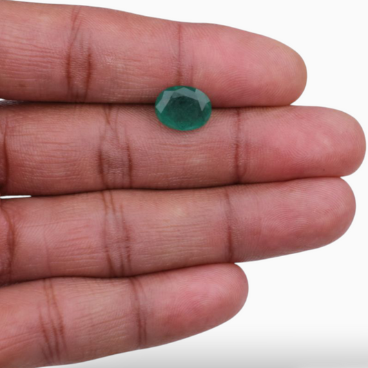 3.51 Carats Natural Emerald Gemstone In Oval Shape & Size 11.5x9mm