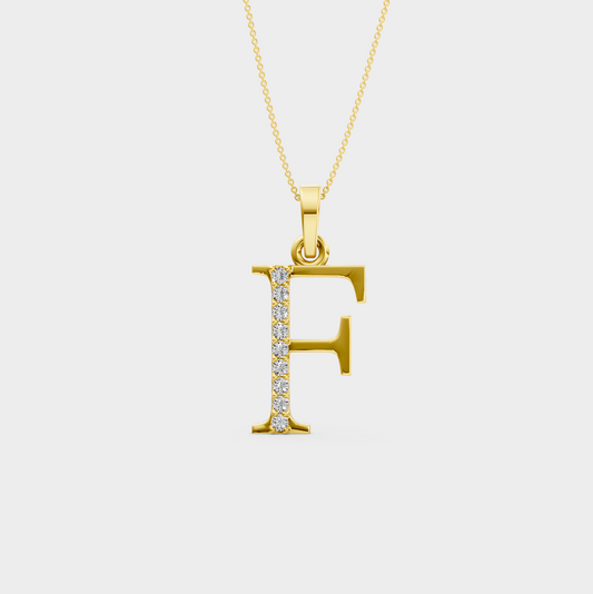 Gold Letter F Necklace - Raina