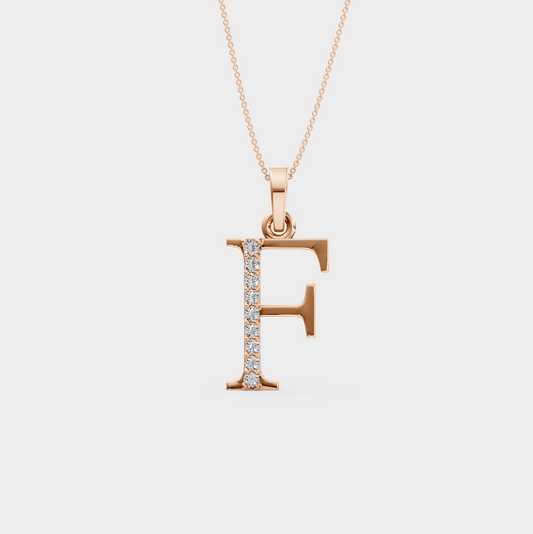 Gold Letter F Necklace - Raina
